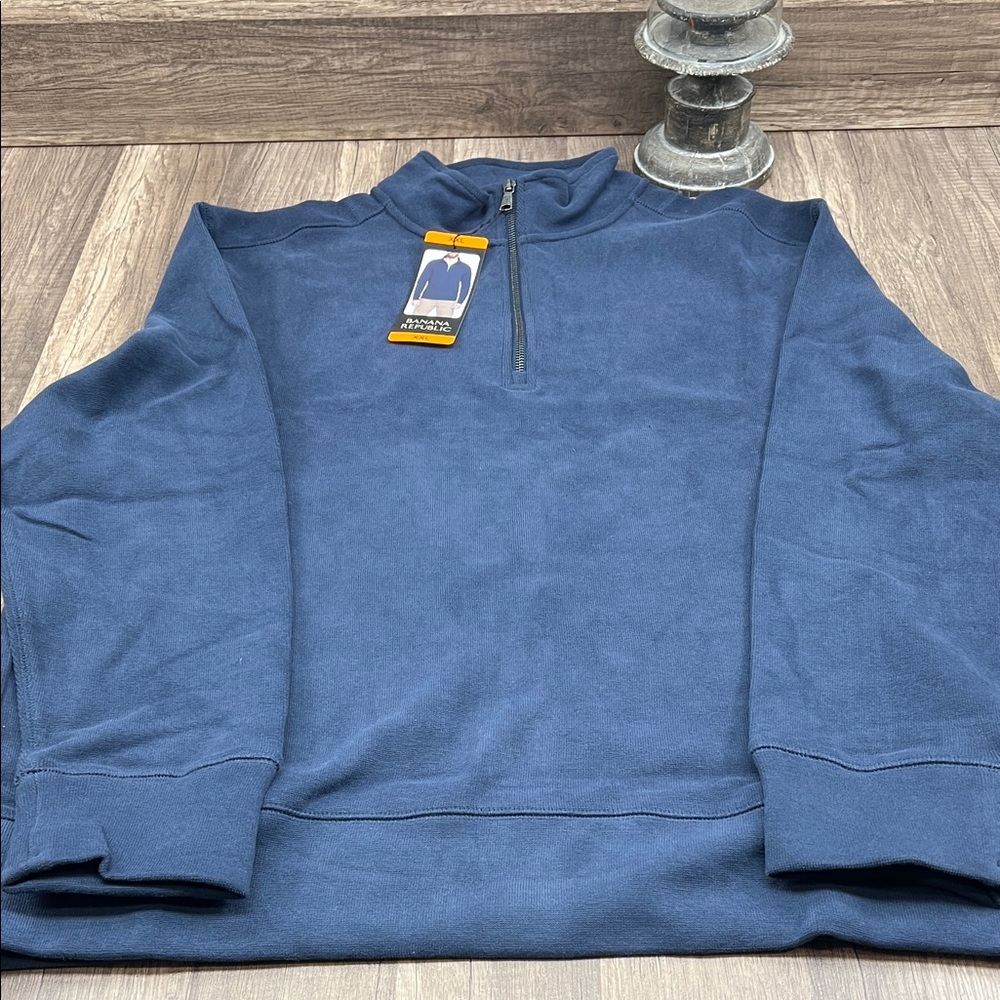 Banana Republic Men's Deep Blue Zip-Up Sweater
